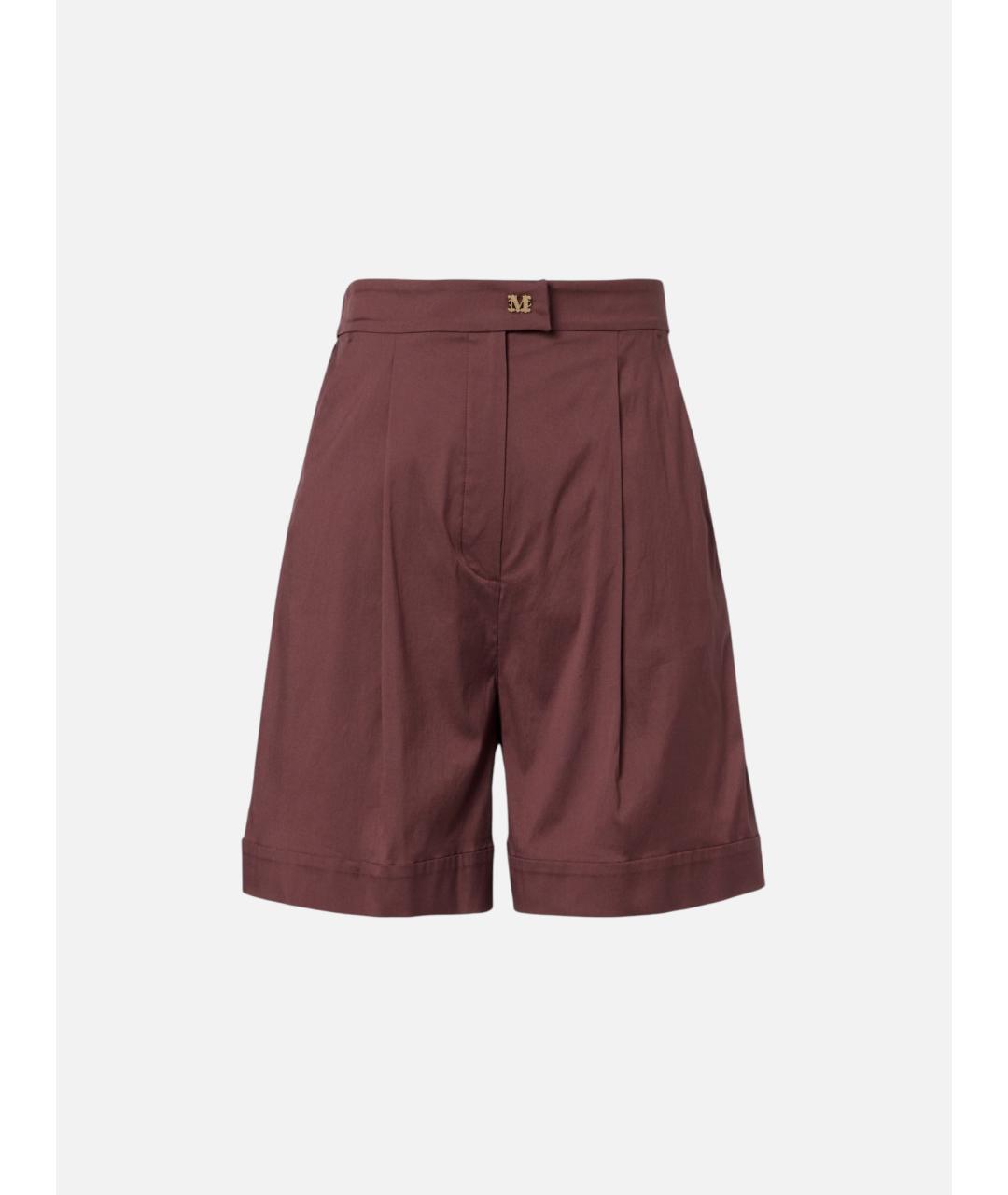 MAX MARA Бордовые хлопковые шорты, фото 1