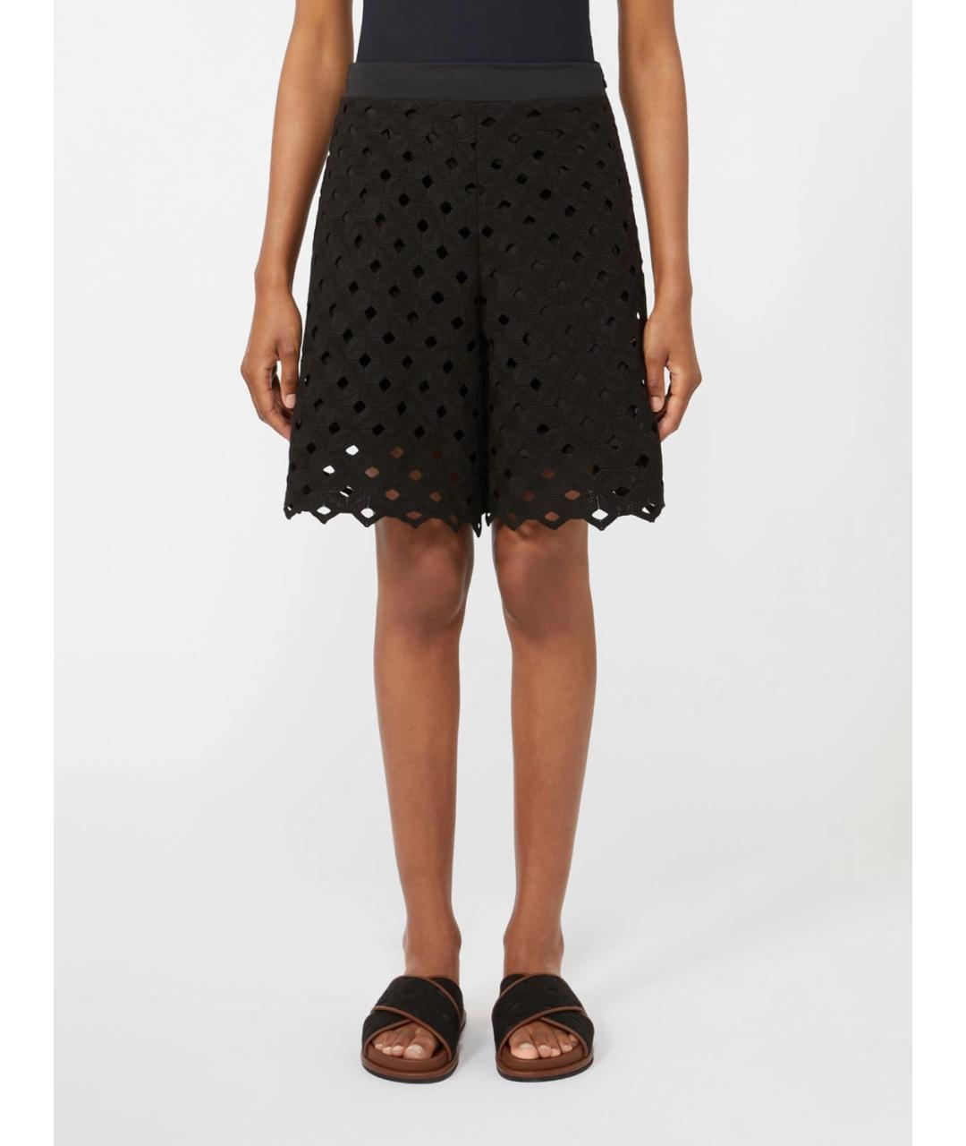 MAX MARA Черные хлопковые шорты, фото 3