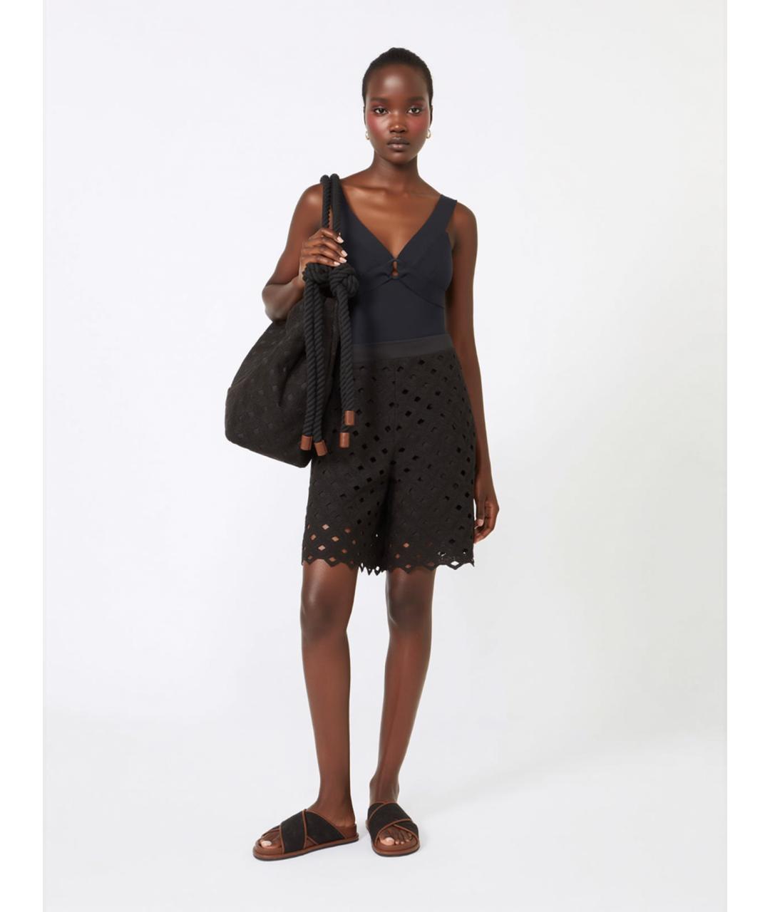 MAX MARA Черные хлопковые шорты, фото 2