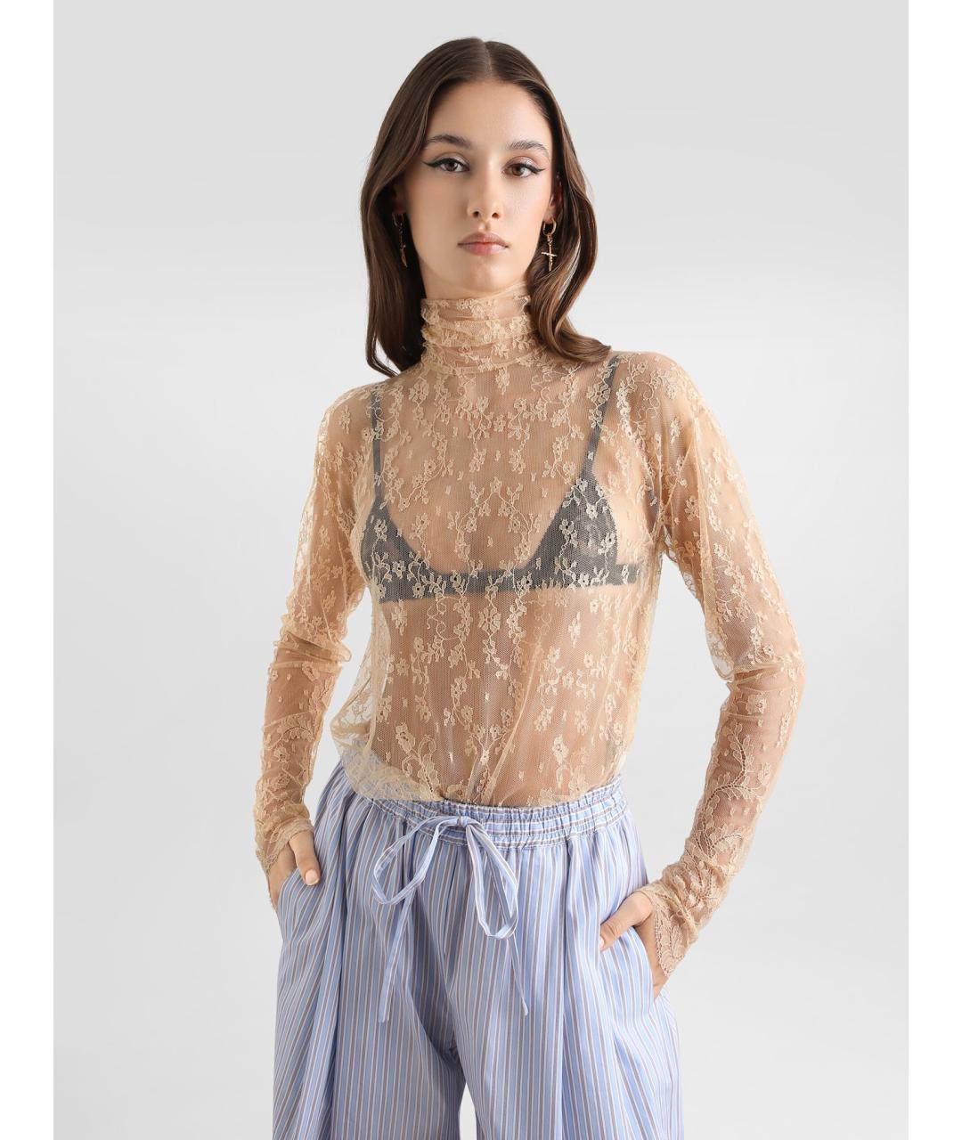 DOLCE&GABBANA Бежевая полиамидовая блузы, фото 3