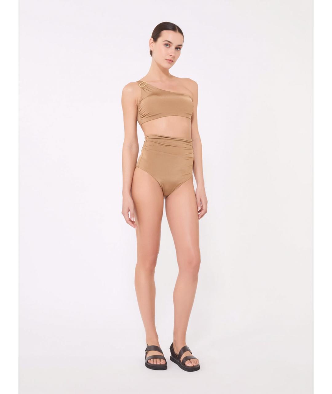 MAX MARA Бежевый полиамидовый купальник, фото 2