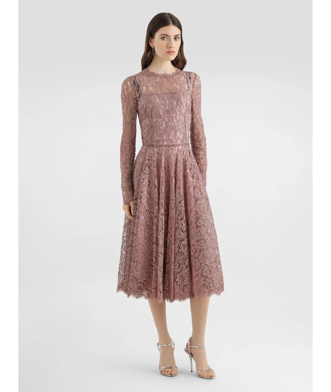 DOLCE&GABBANA Розовое хлопковое повседневное платье, фото 2