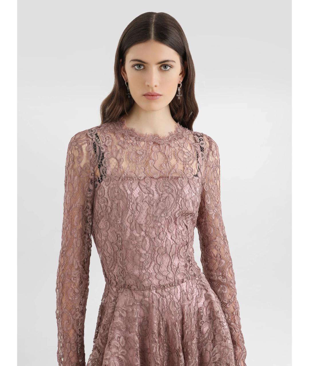 DOLCE&GABBANA Розовое хлопковое повседневное платье, фото 3