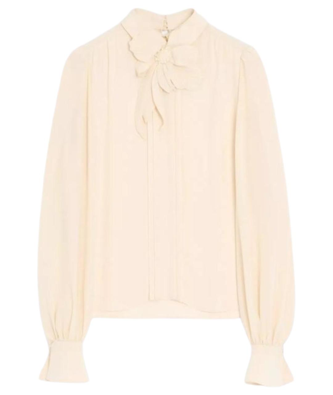 VALENTINO Бежевая шелковая блузы, фото 1