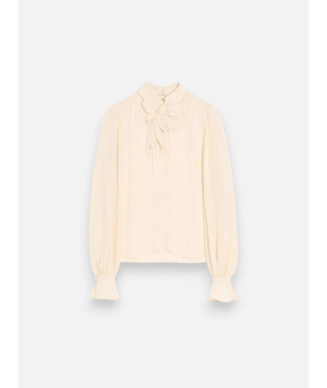 VALENTINO Бежевая шелковая блузы, фото 6
