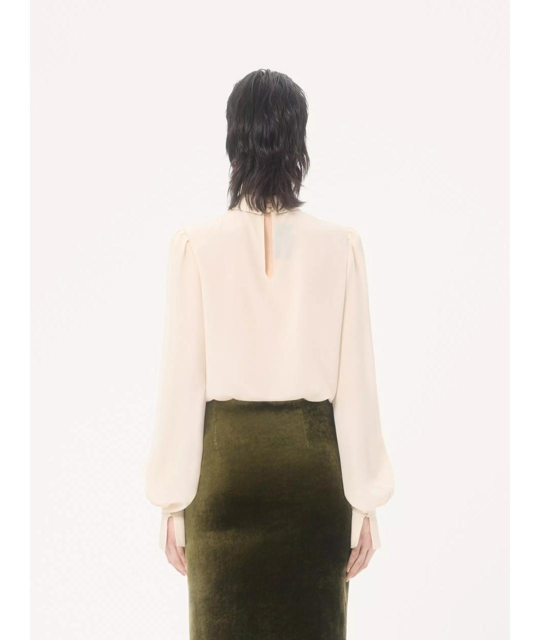 VALENTINO Бежевая шелковая блузы, фото 5