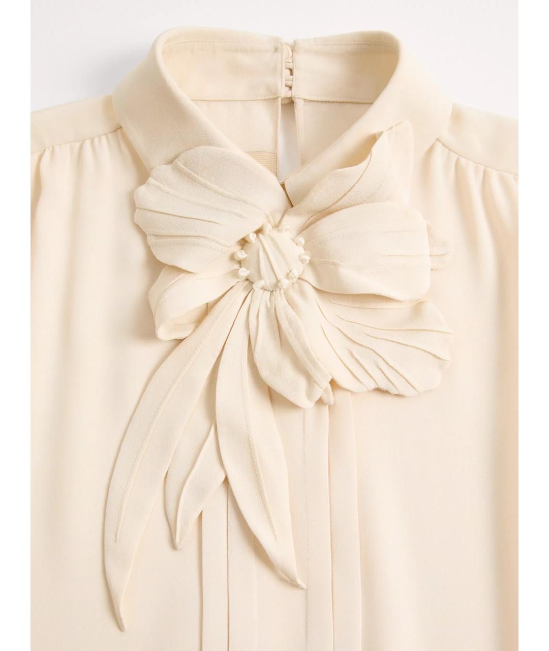 VALENTINO Бежевая шелковая блузы, фото 4