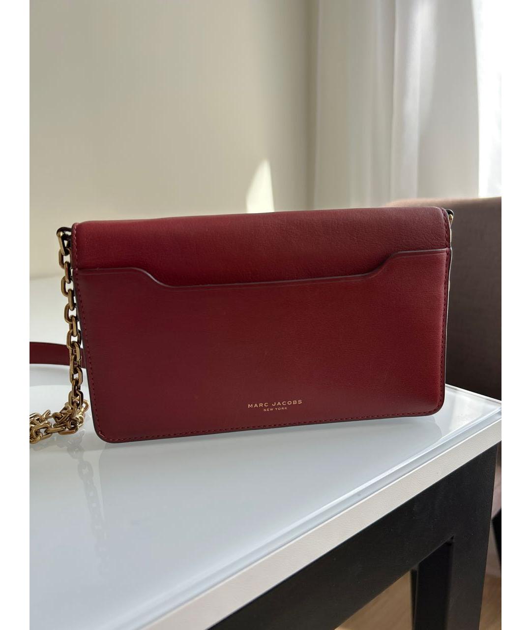 MARC JACOBS Бордовая кожаная сумка через плечо, фото 3