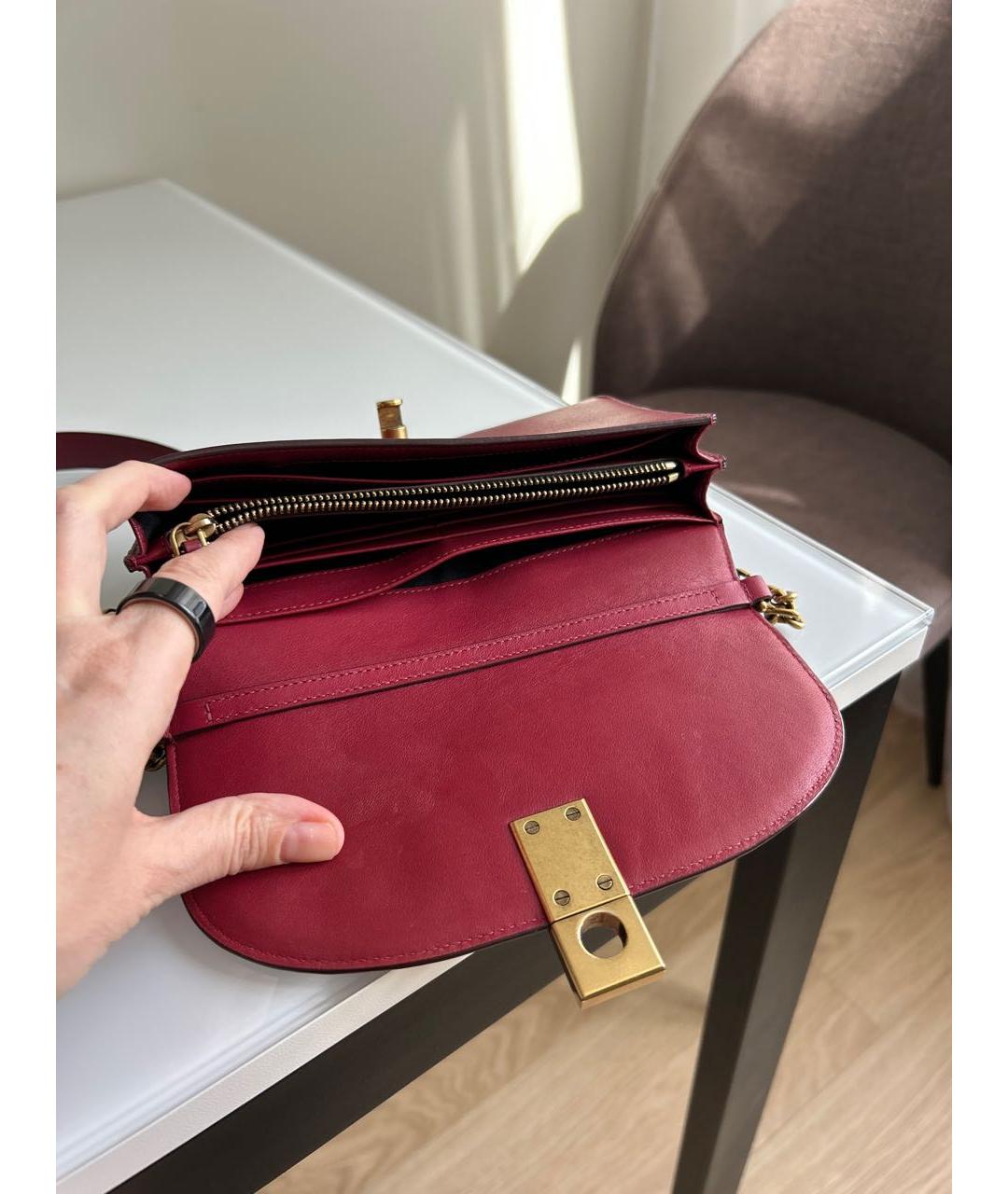 MARC JACOBS Бордовая кожаная сумка через плечо, фото 4
