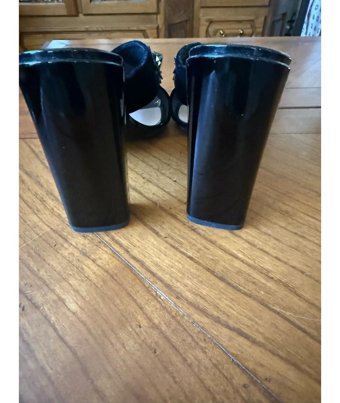 FENDI Черные бархатные мюли, фото 4