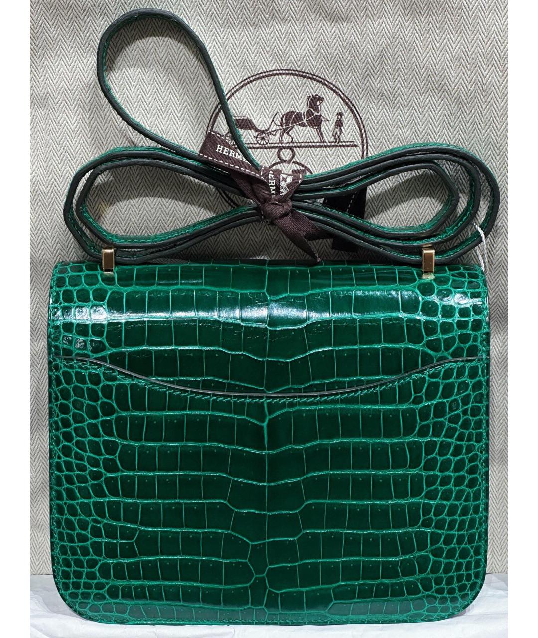 HERMES Зеленая кожаная сумка через плечо, фото 2