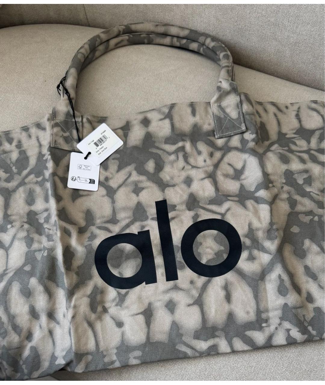 ALO YOGA Серая тканевая дорожная/спортивная сумка, фото 3