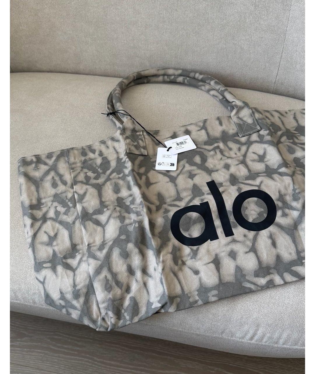 ALO YOGA Серая тканевая дорожная/спортивная сумка, фото 4
