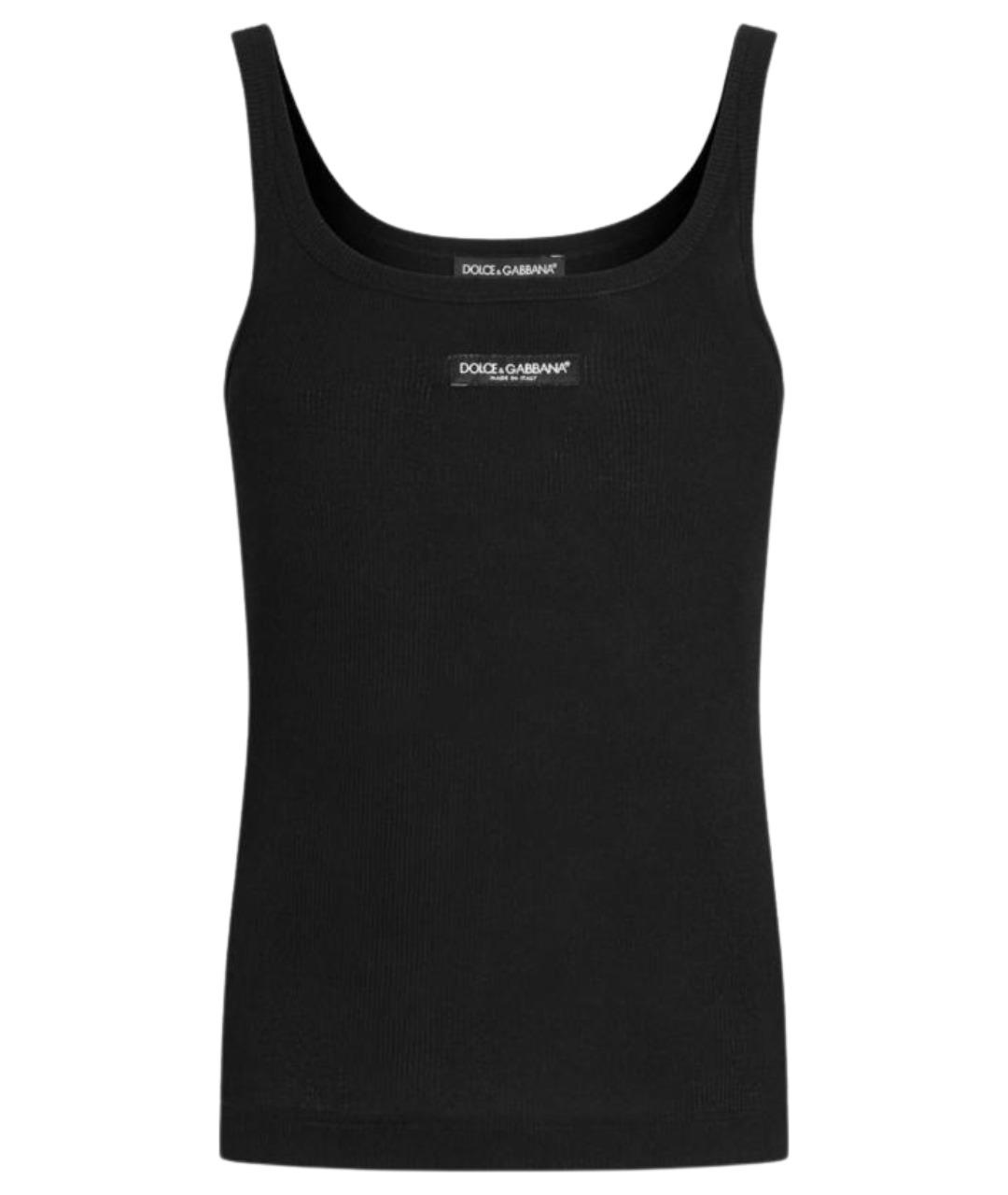 DOLCE&GABBANA Черная хлопковая майка, фото 1