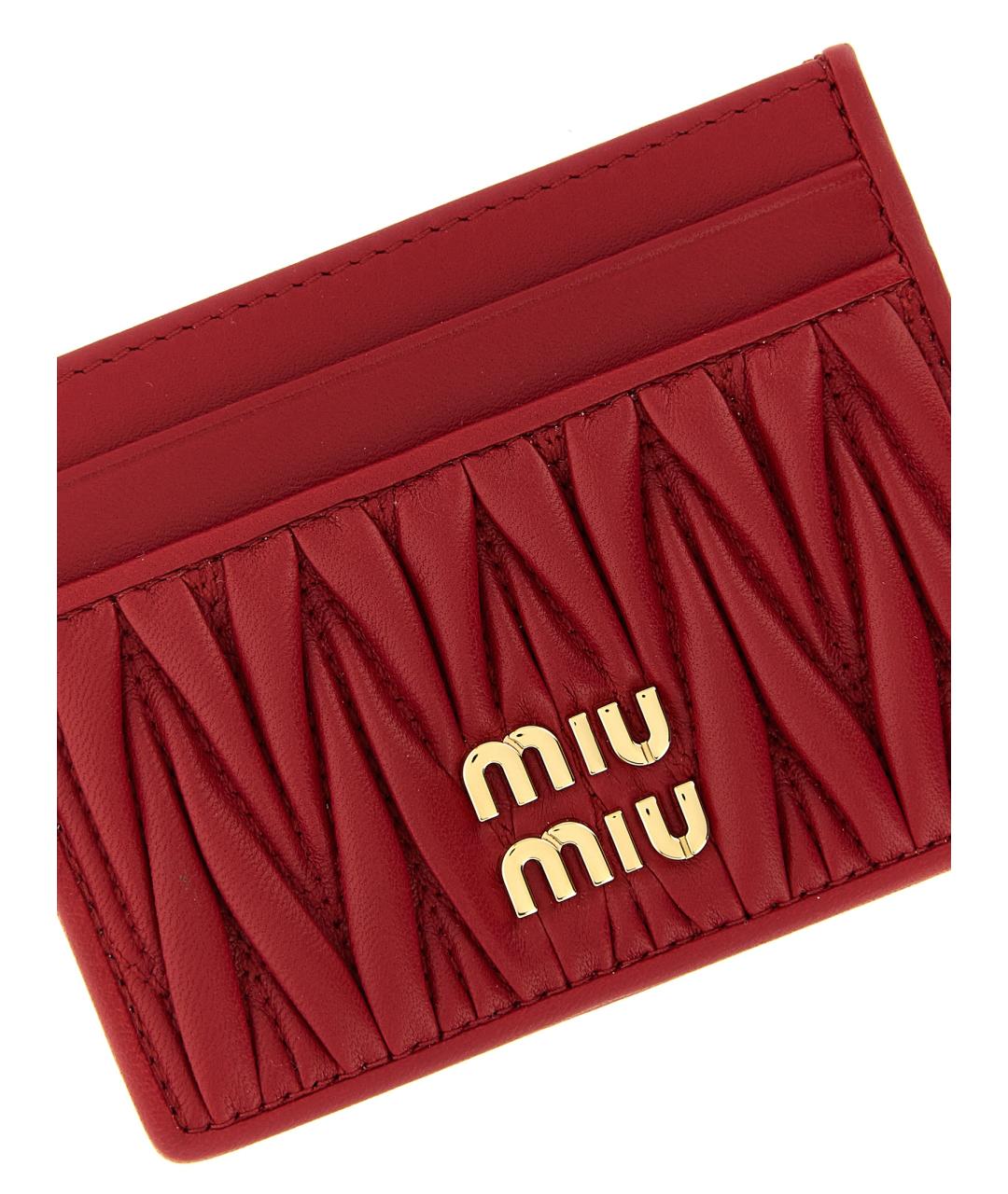 MIU MIU Красный кожаный кардхолдер, фото 3