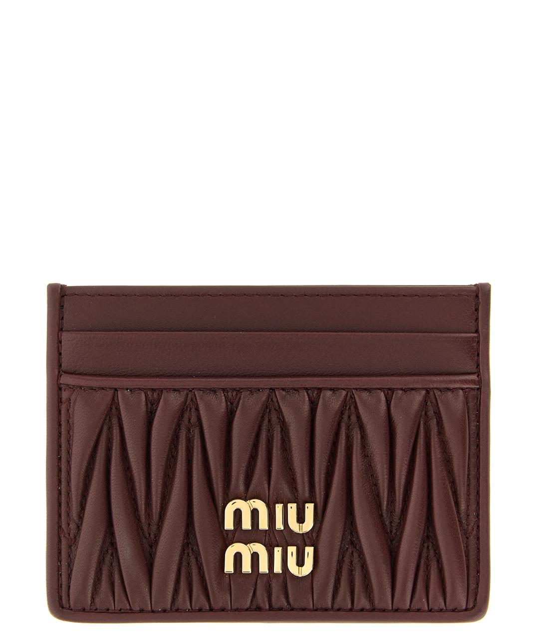 MIU MIU Бордовый кожаный кардхолдер, фото 1