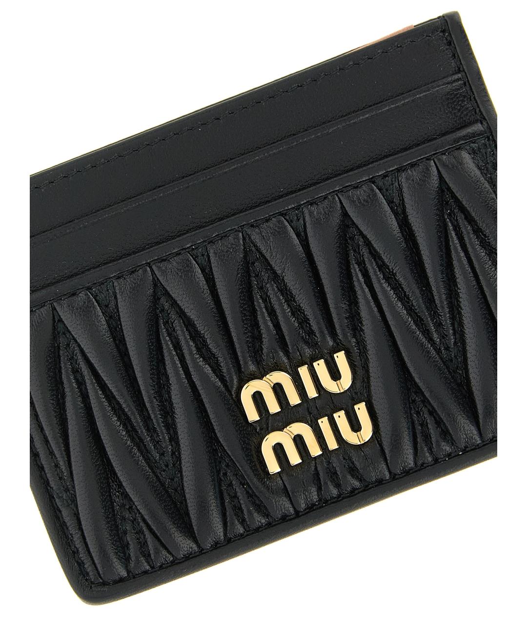 MIU MIU Черный кожаный кардхолдер, фото 2