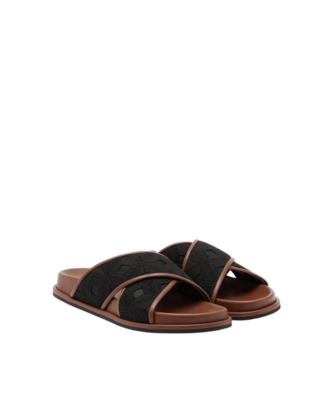 MAX MARA STUDIO Черные текстильные шлепанцы, фото 5