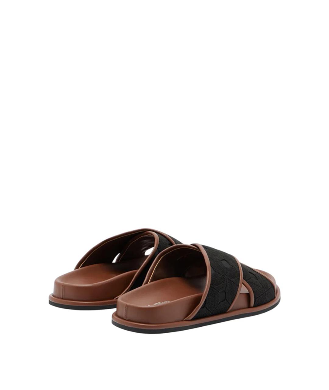 MAX MARA STUDIO Черные текстильные шлепанцы, фото 4