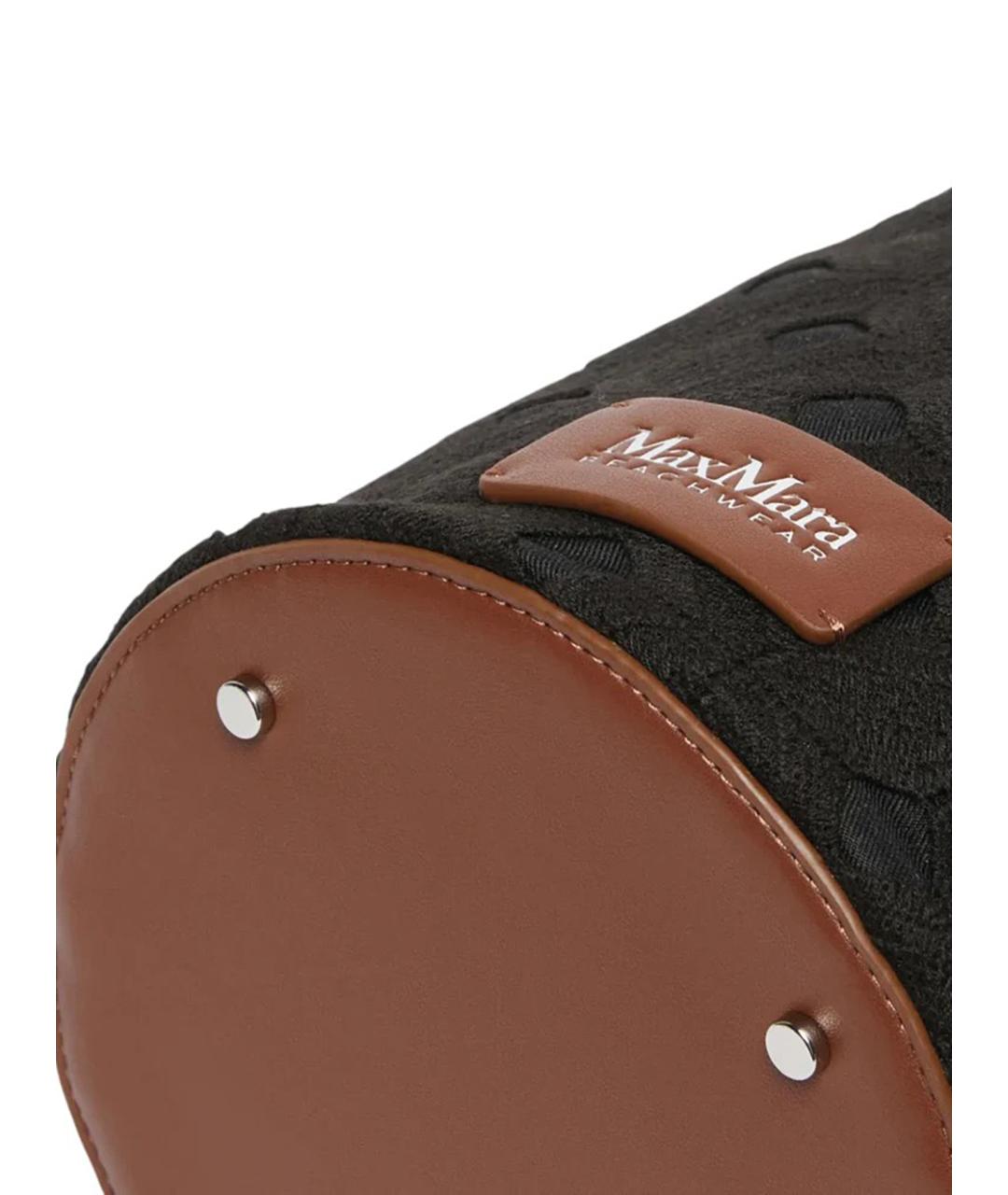 MAX MARA Черная тканевая сумка с короткими ручками, фото 5