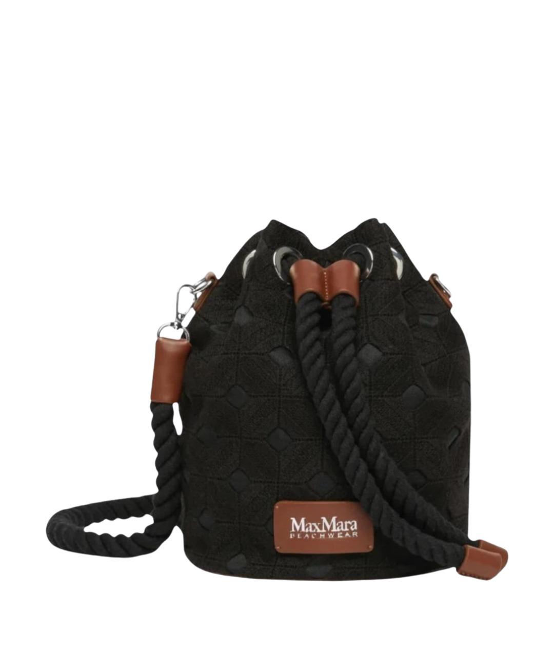 MAX MARA Черная тканевая сумка с короткими ручками, фото 1