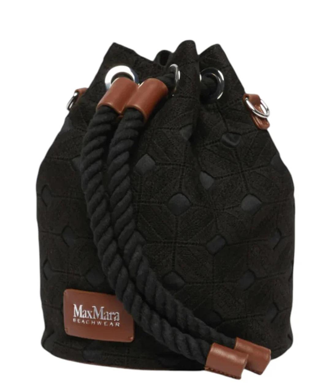 MAX MARA Черная тканевая сумка с короткими ручками, фото 4