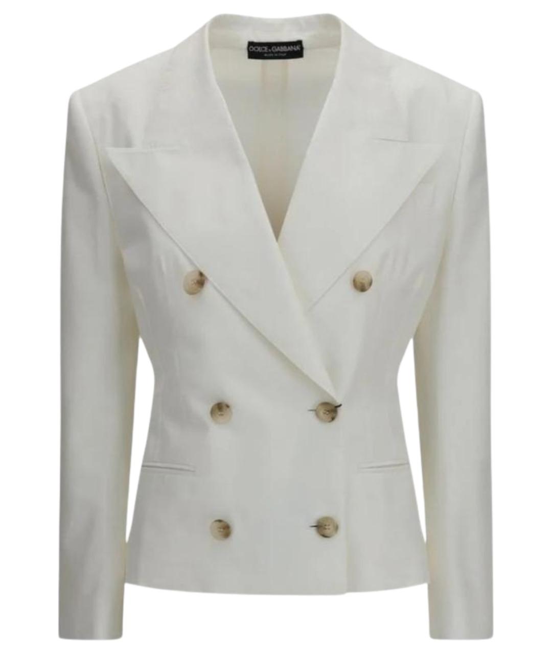 DOLCE&GABBANA Белый хлопковый жакет/пиджак, фото 1
