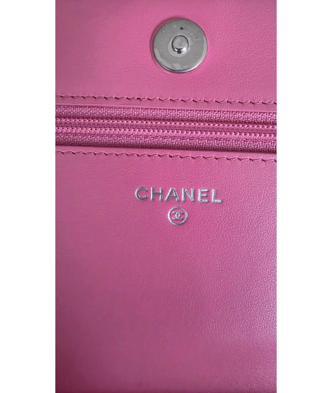 CHANEL Розовая кожаная сумка через плечо, фото 6
