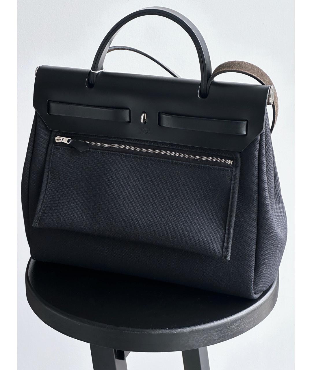 HERMES Черная тканевая сумка через плечо, фото 2