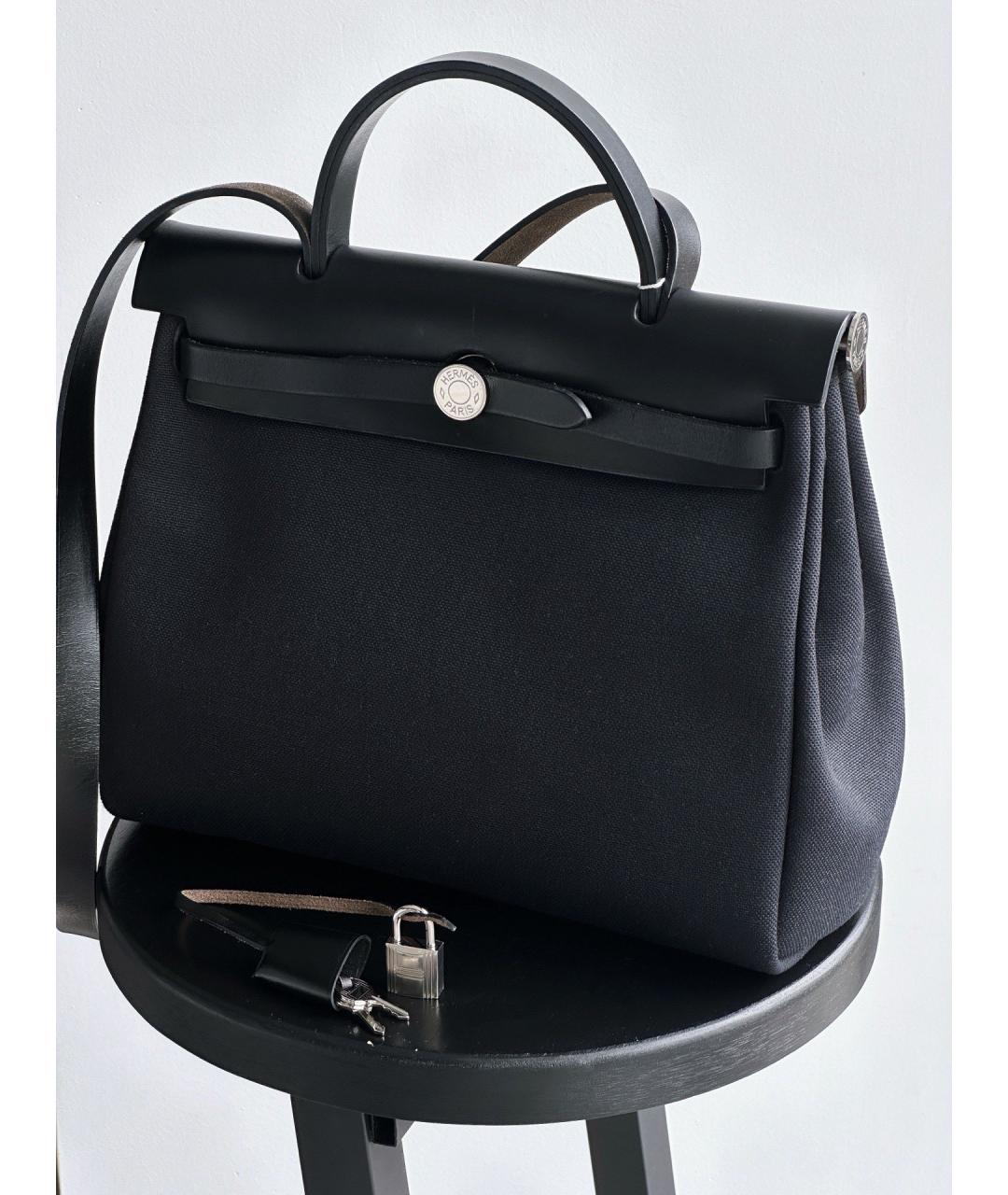 HERMES Черная тканевая сумка через плечо, фото 3