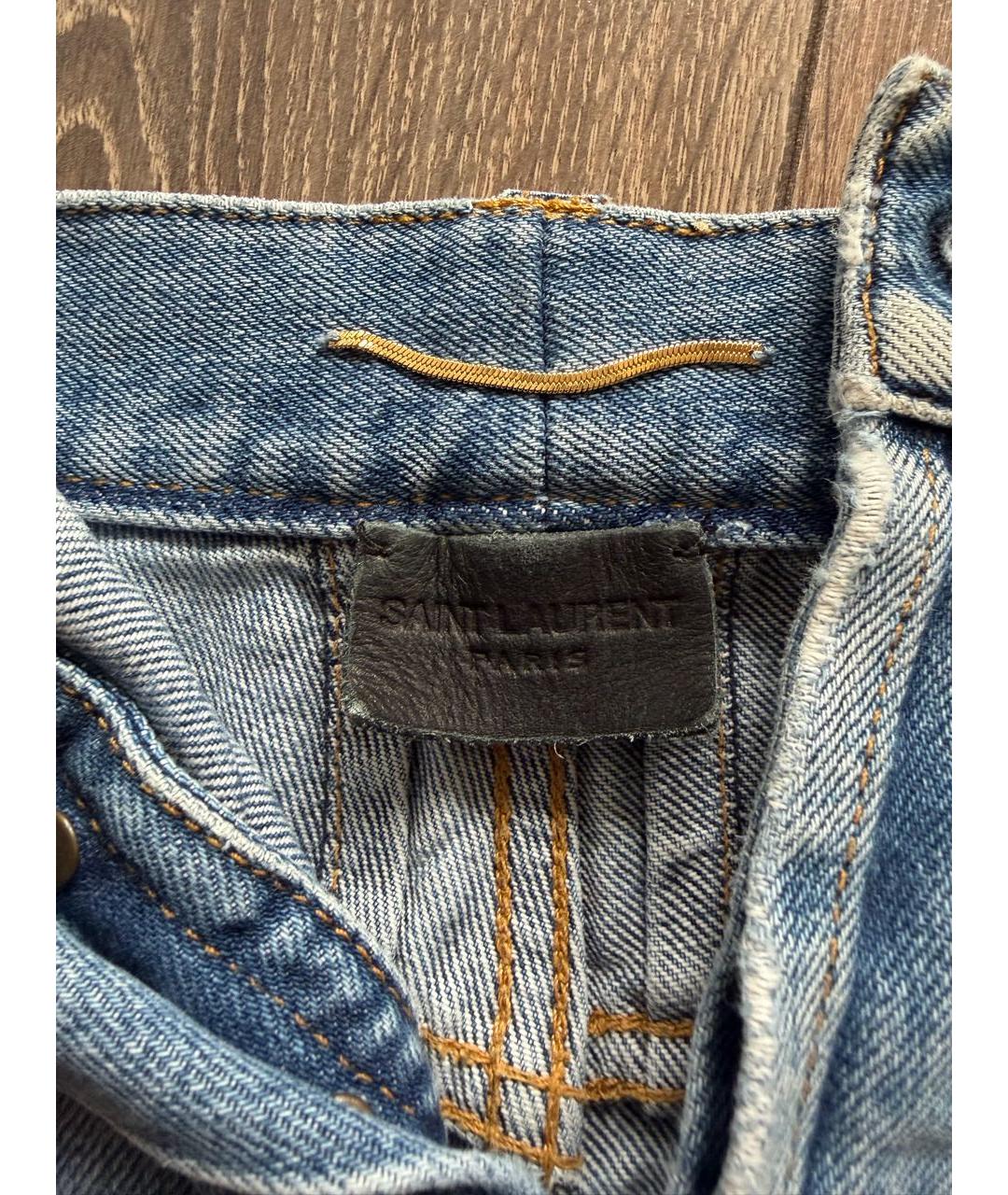 SAINT LAURENT Голубые деним шорты, фото 3