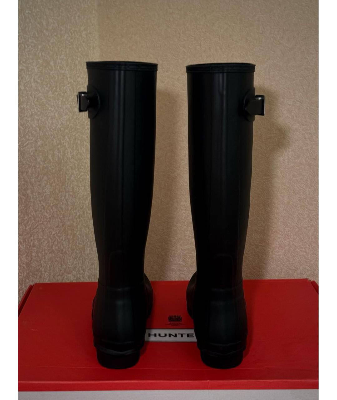 HUNTER Черные резиновые сапоги, фото 4