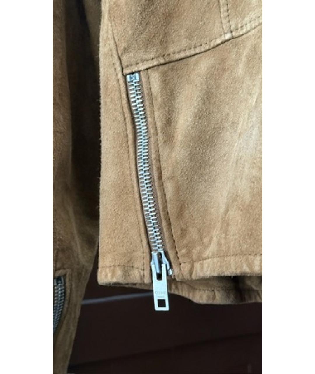 CELINE Горчичная замшевая куртка, фото 3