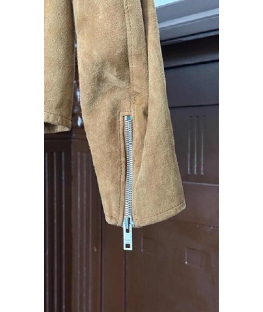 CELINE Горчичная замшевая куртка, фото 4