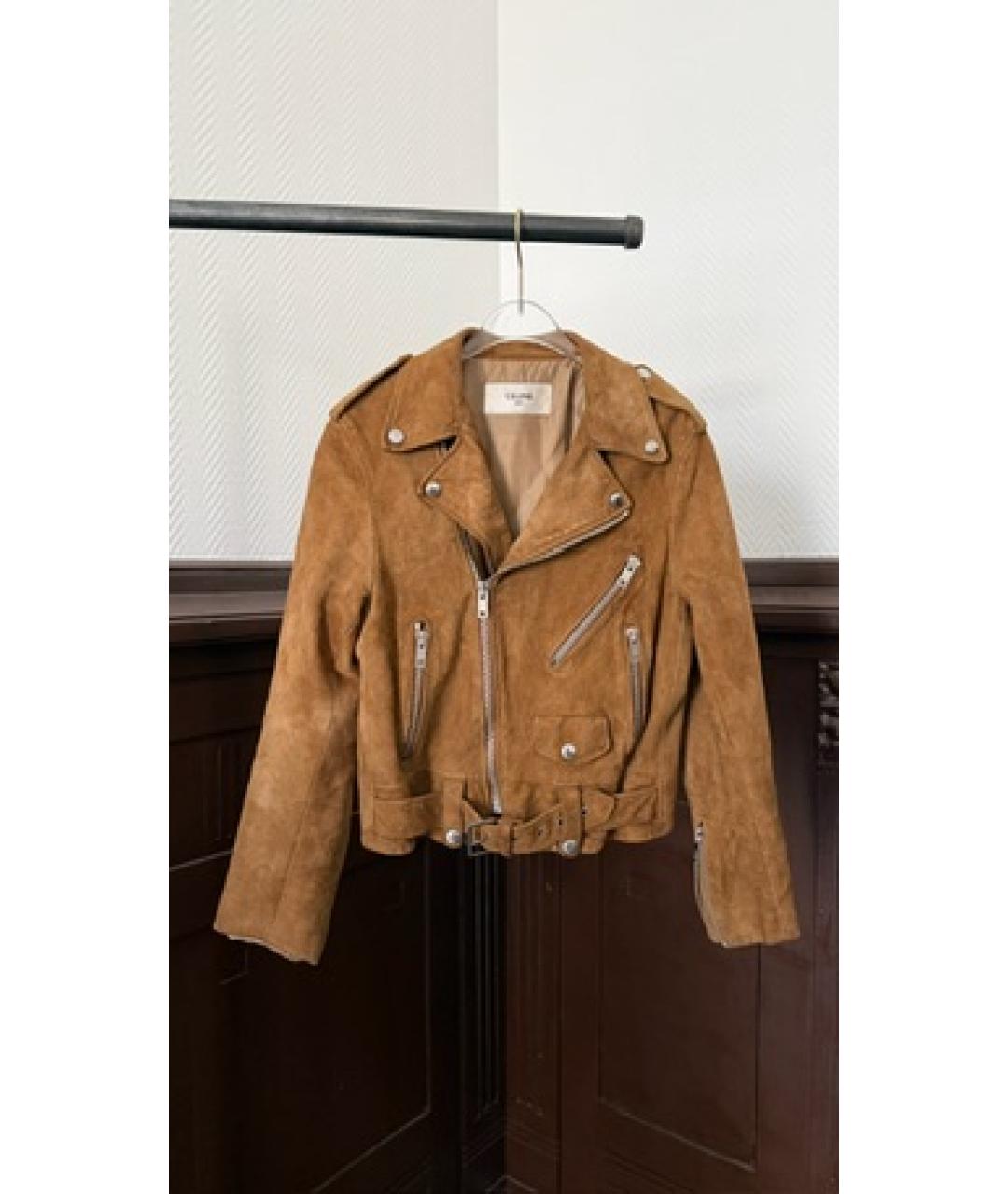 CELINE Горчичная замшевая куртка, фото 6