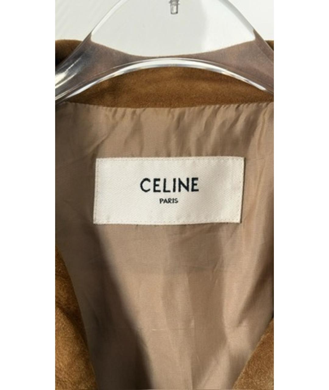 CELINE Горчичная замшевая куртка, фото 5