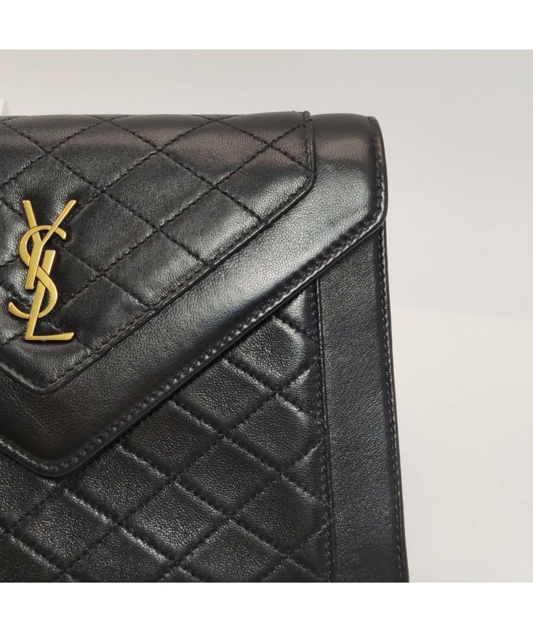 SAINT LAURENT Черная кожаная сумка через плечо, фото 5