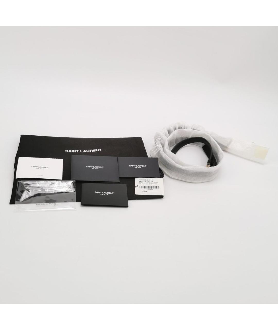 SAINT LAURENT Черная кожаная сумка через плечо, фото 6