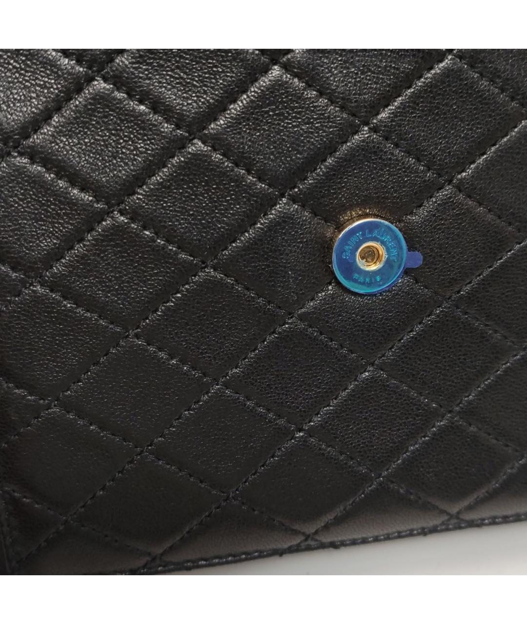 SAINT LAURENT Черная кожаная сумка через плечо, фото 8
