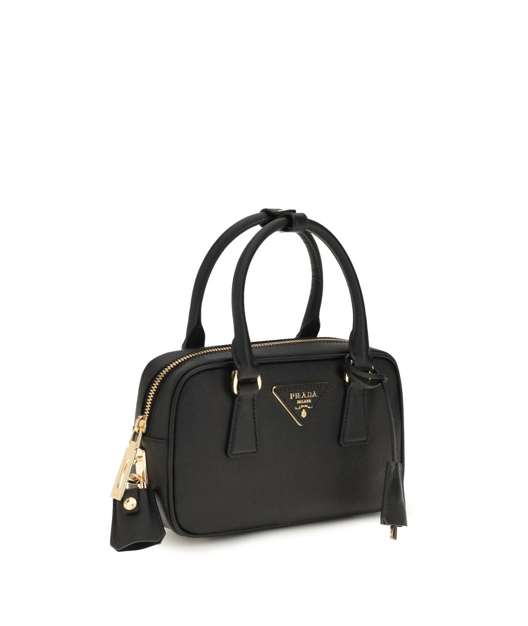 PRADA Черная кожаная сумка тоут, фото 2