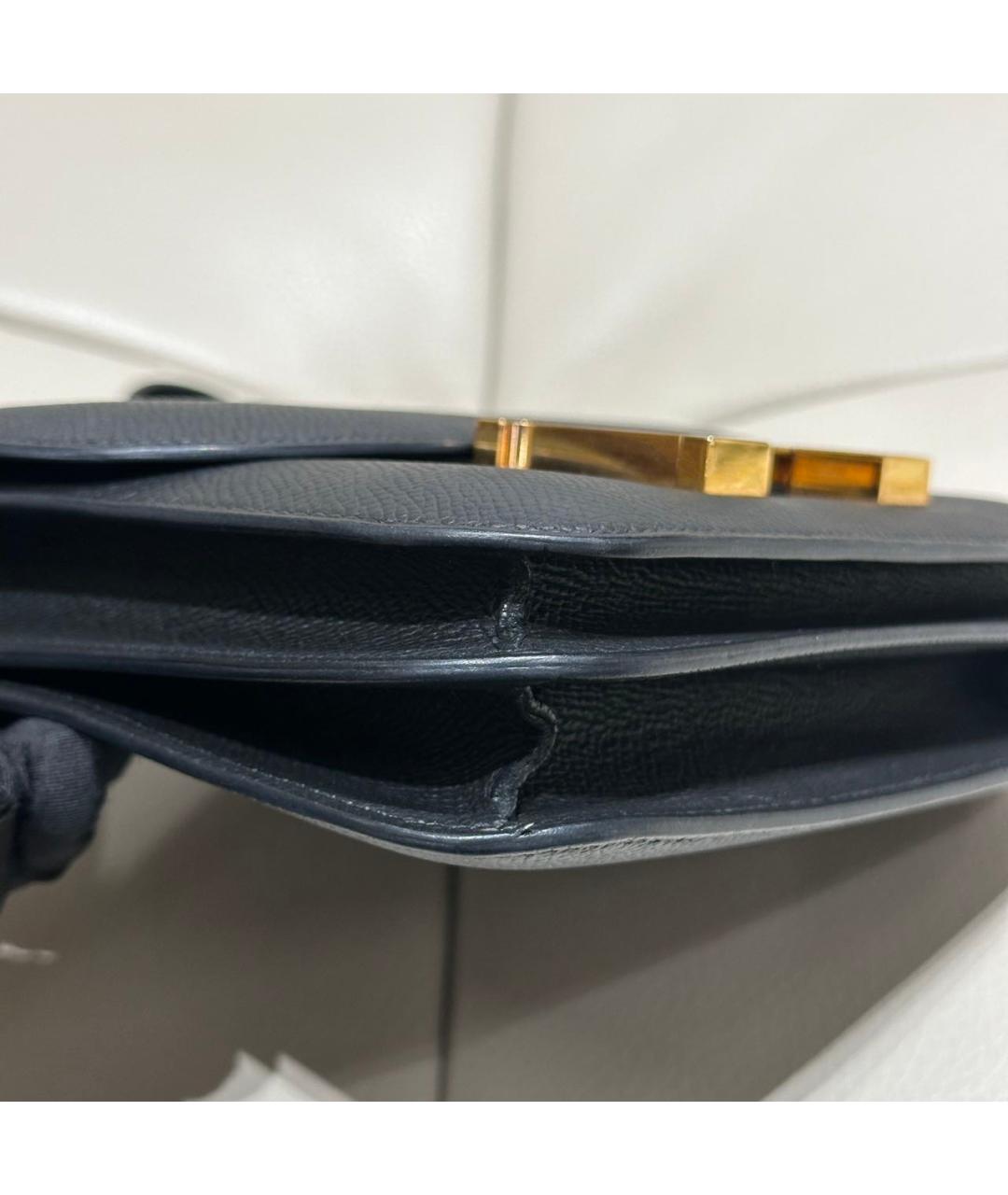 HERMES Черная кожаная сумка через плечо, фото 5