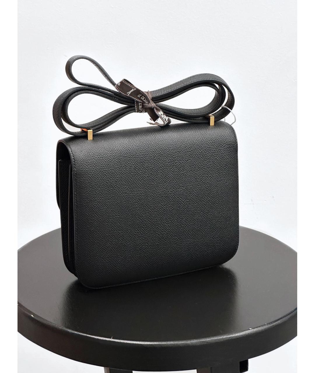 HERMES Черная кожаная сумка через плечо, фото 2