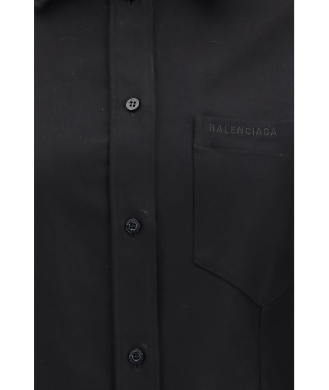 BALENCIAGA Черная хлопковая рубашка, фото 3