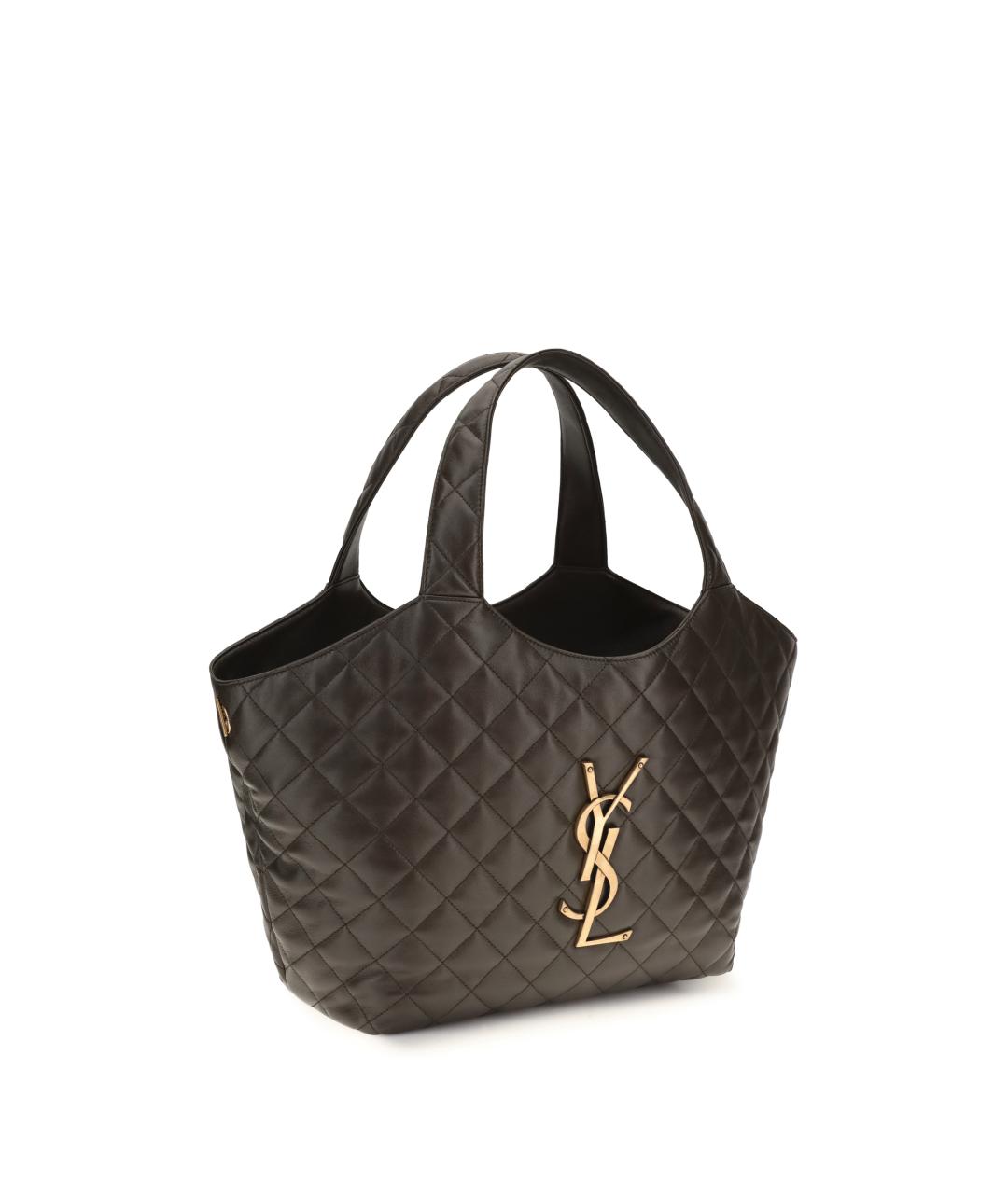 SAINT LAURENT Зеленая кожаная сумка тоут, фото 2