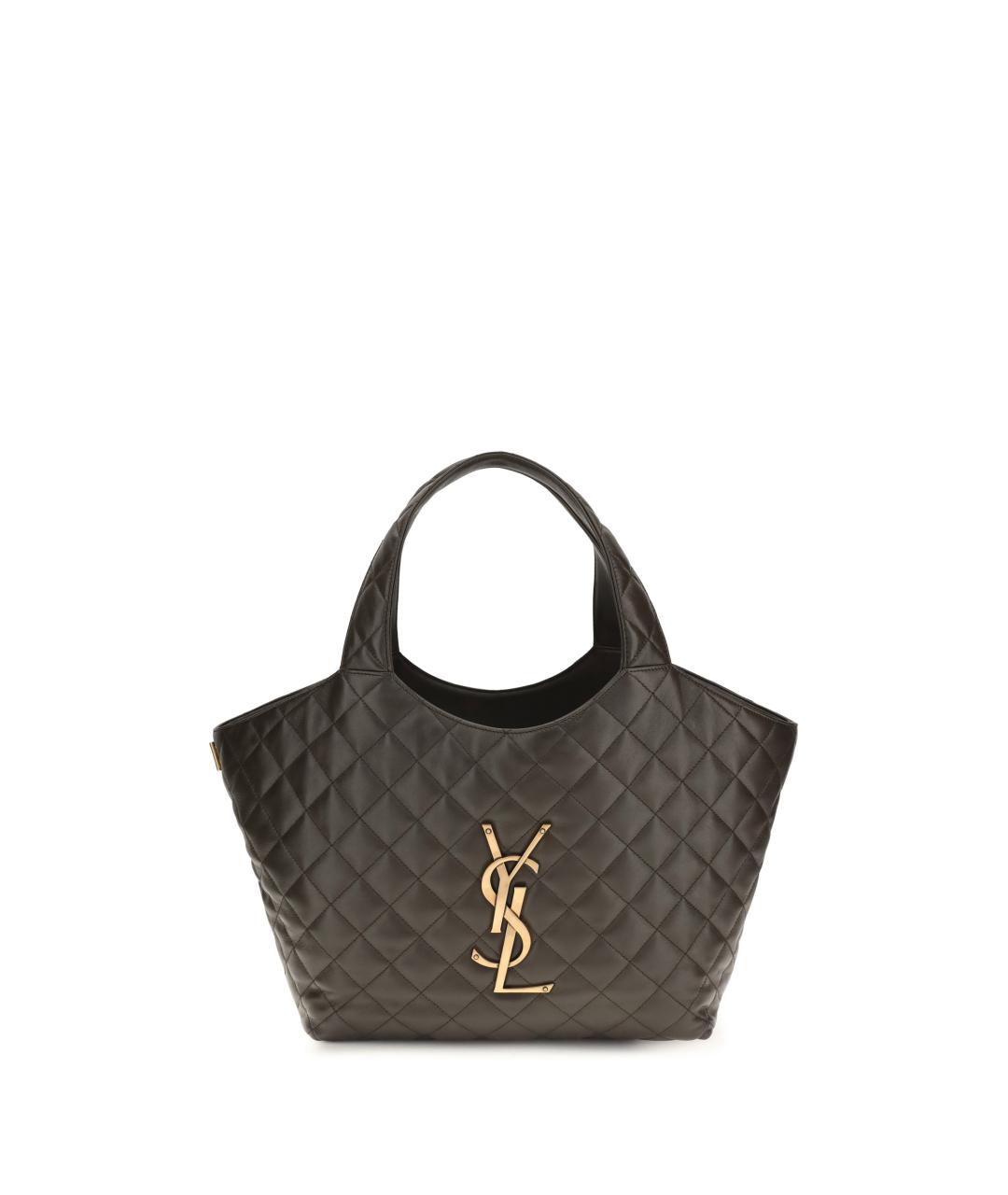 SAINT LAURENT Зеленая кожаная сумка тоут, фото 1