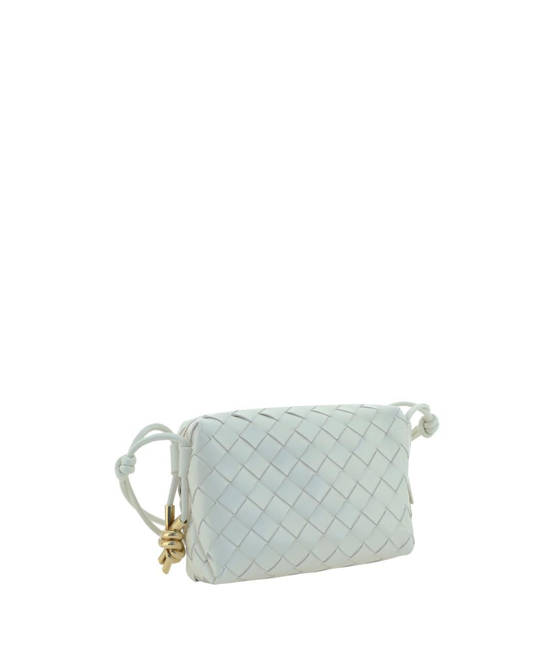 BOTTEGA VENETA Белая кожаная сумка через плечо, фото 3
