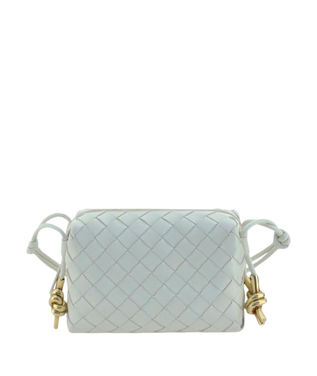 BOTTEGA VENETA Белая кожаная сумка через плечо, фото 1