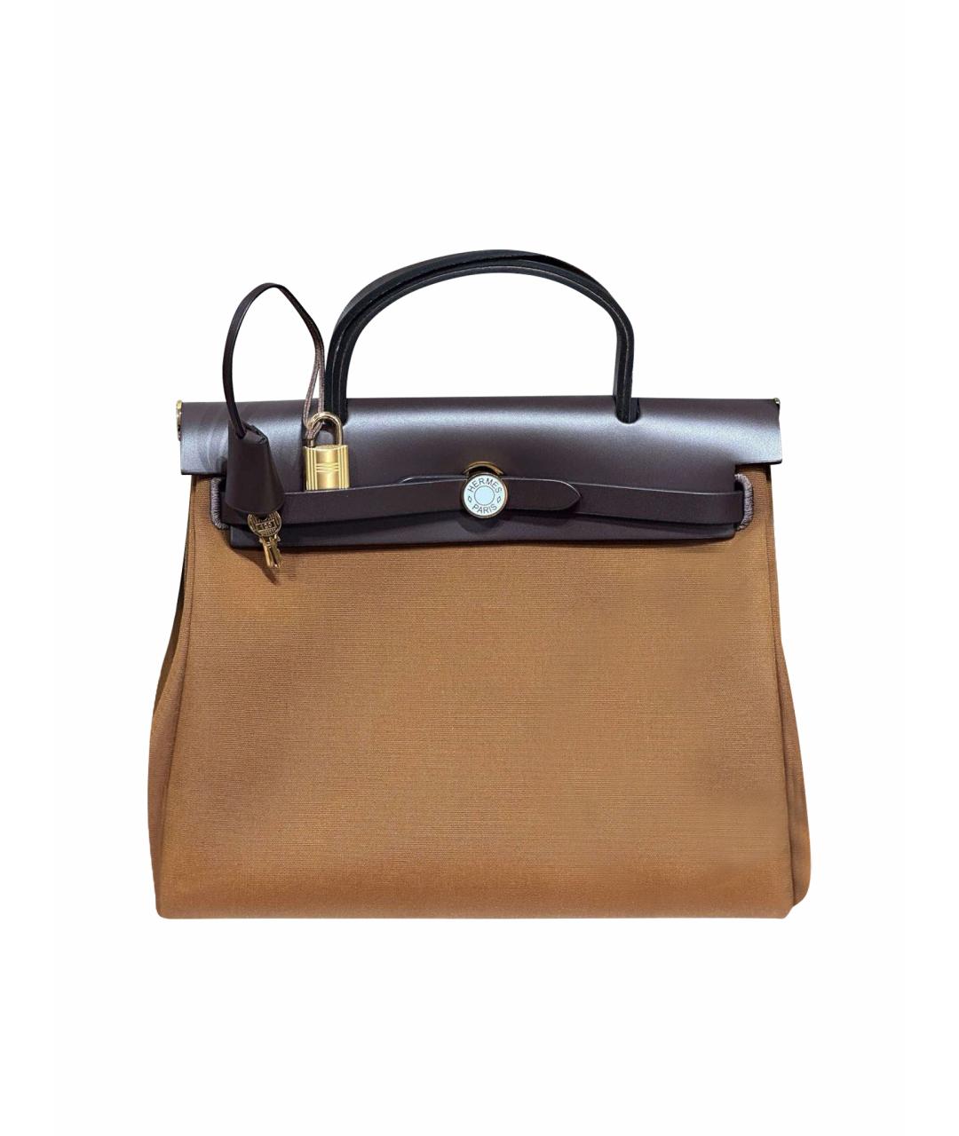 HERMES Коричневая тканевая сумка через плечо, фото 1