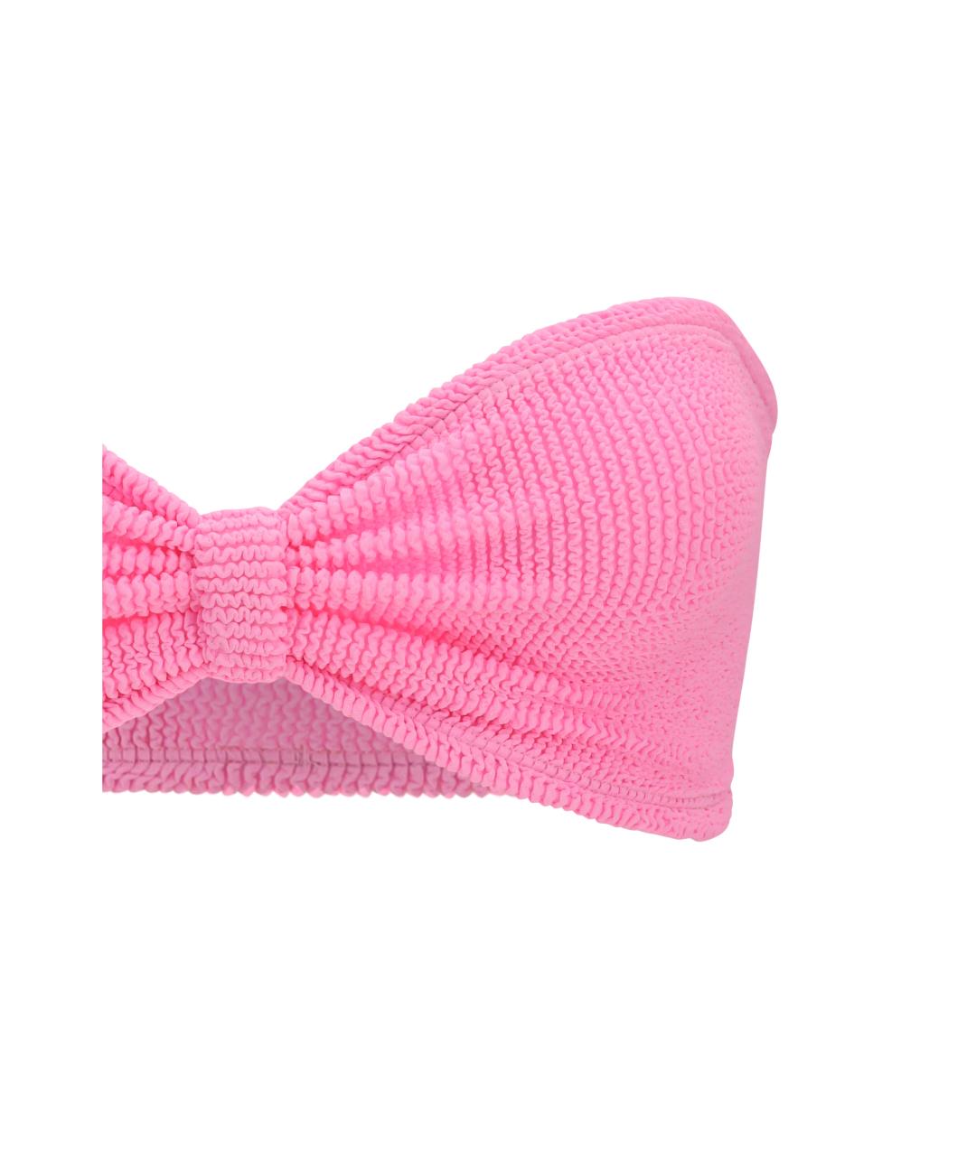 HUNZA G Розовый полиамидовый купальник, фото 3