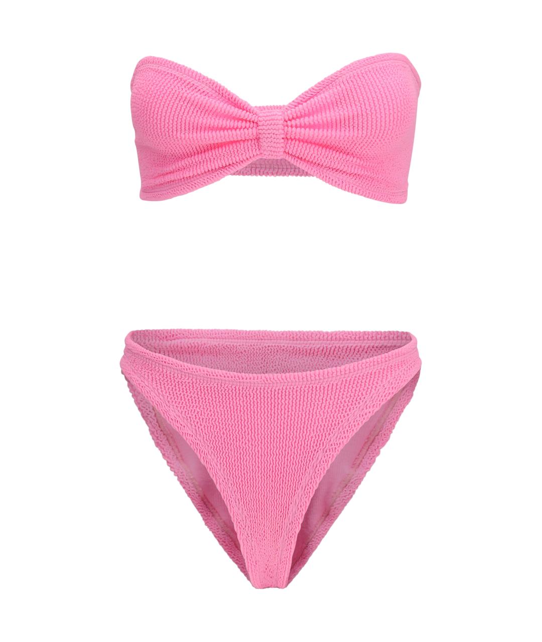 HUNZA G Розовый полиамидовый купальник, фото 1